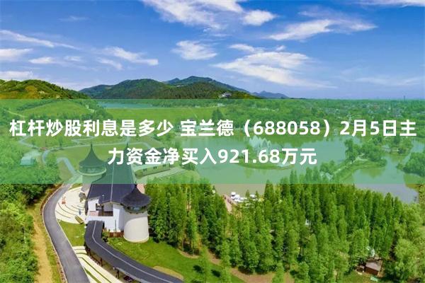杠杆炒股利息是多少 宝兰德（688058）2月5日主力资金净买入921.68万元