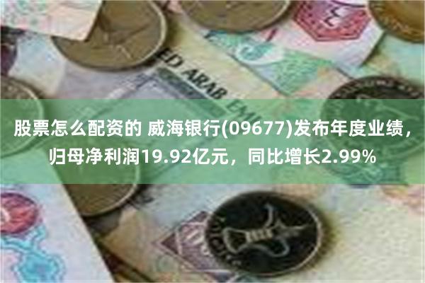 股票怎么配资的 威海银行(09677)发布年度业绩，归母净利润19.92亿元，同比增长2.99%