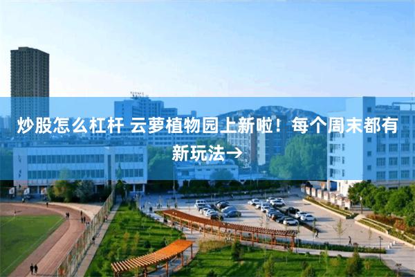 炒股怎么杠杆 云萝植物园上新啦！每个周末都有新玩法→
