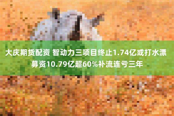 大庆期货配资 智动力三项目终止1.74亿或打水漂 募资10.79亿超60%补流连亏三年