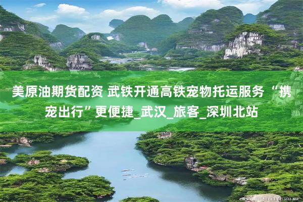 美原油期货配资 武铁开通高铁宠物托运服务 “携宠出行”更便捷_武汉_旅客_深圳北站